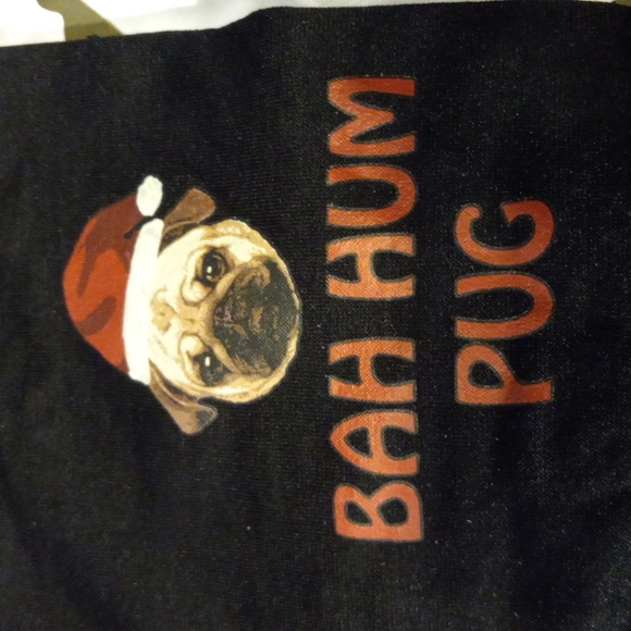 Bah Hum Pug  pug with Santa hat boy short. - Picture 3 of 4